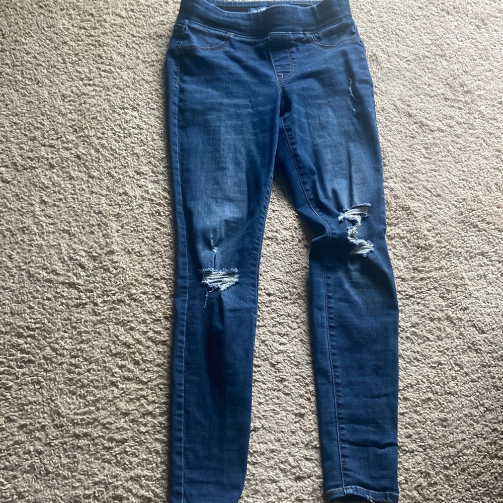 Rockstar mid rise skinny old navy distressed jeggings
